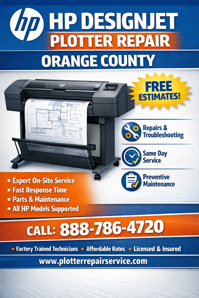 HP DesignJet Plotter T950 Repair Orange County,Ca
