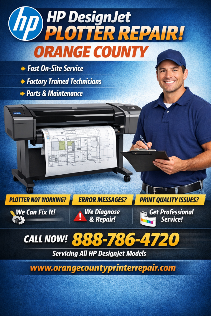 HP DesignJet Plotter T850 Repair Orange County,Ca